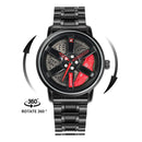 Men’s Luxury Car Wheel Watch – Stainless Steel Quartz