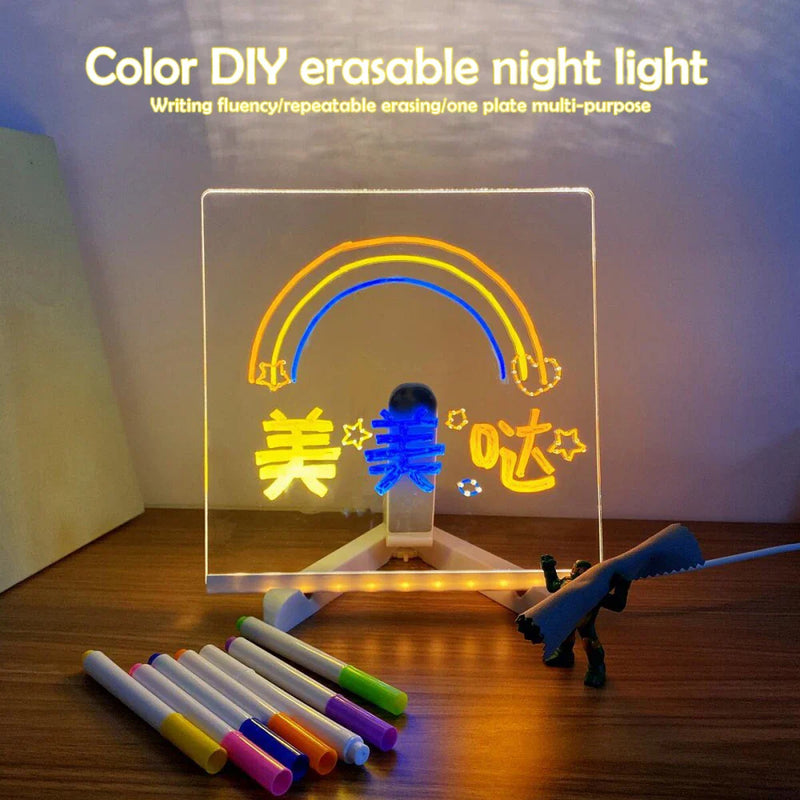 LED Message Board – DIY Acrylic Writing Pad with 7 Pens