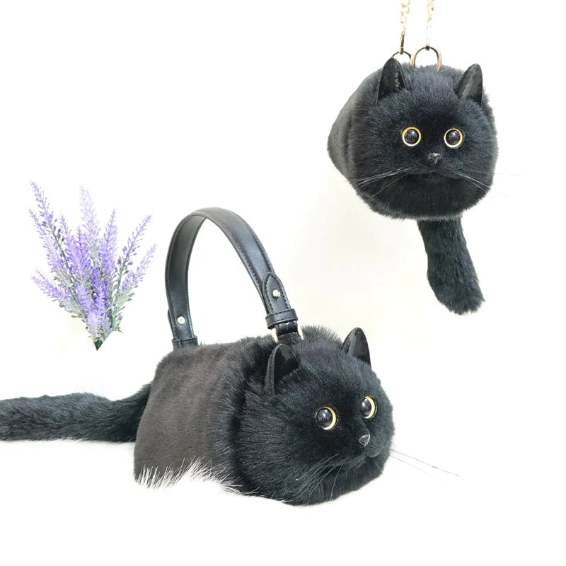 Luxury Women’s Handbag – Cute Cat Tote & Crossbody Bag
